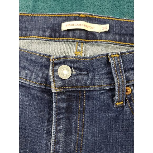 Levis 415 Jeans Size 30 Womens Blue Ladies Denim Stretch Pants Relaxed Bootcut - Picture 7 of 14